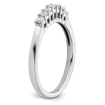 14K White Gold 7-Stone Real Diamond Band