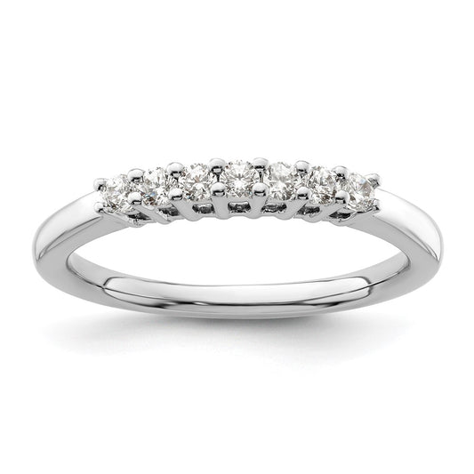 14K White Gold 7-Stone Real Diamond Band