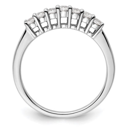 14K White Gold 7-Stone Real Diamond Band