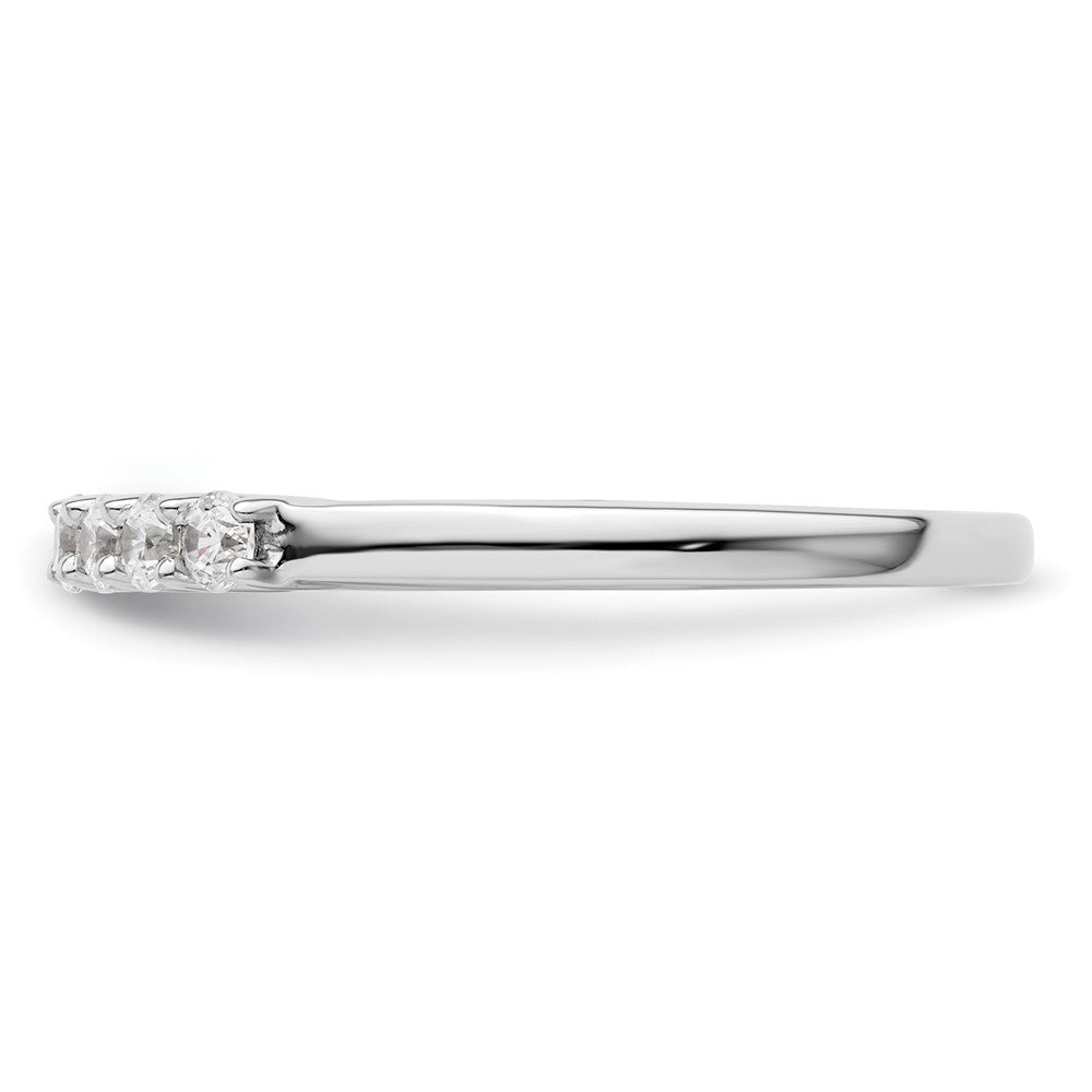 14K White Gold 7-Stone Real Diamond Band