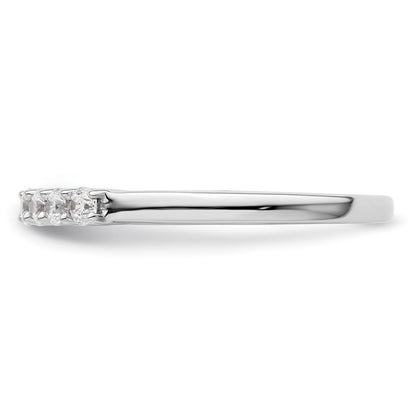 14K White Gold 7-Stone Real Diamond Band