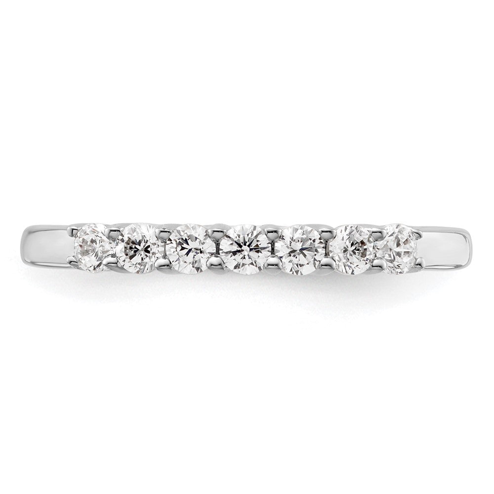 14K White Gold 7-Stone Real Diamond Band