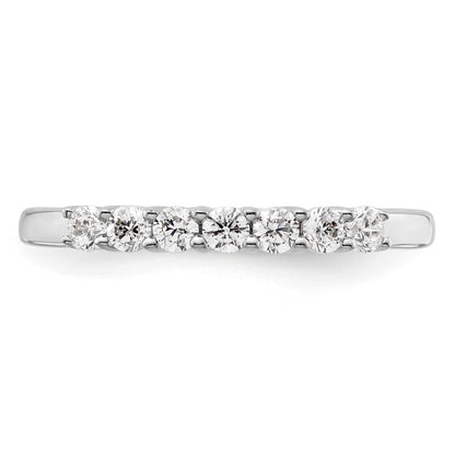 14K White Gold 7-Stone Real Diamond Band