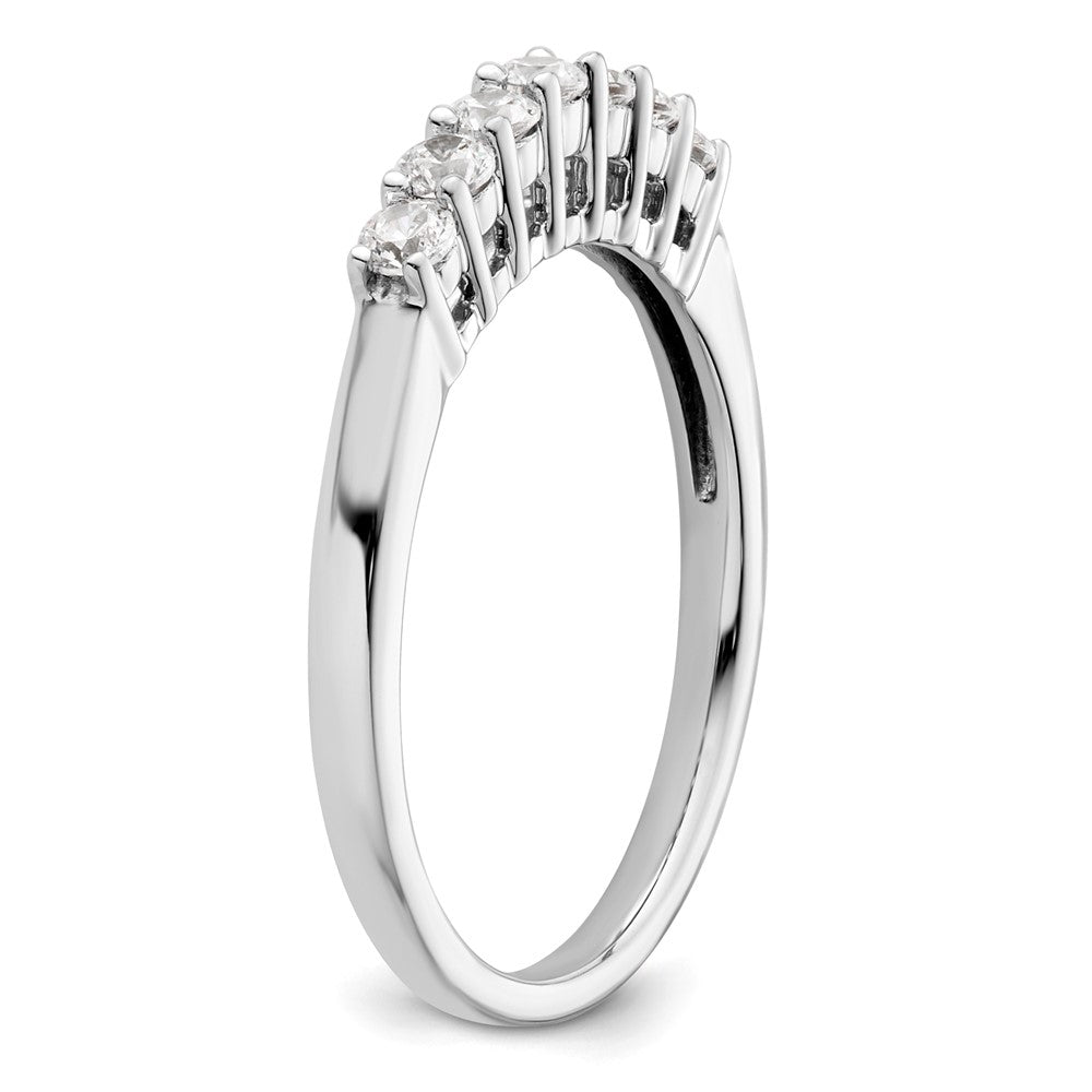 14K White Gold 7-Stone Real Diamond Band