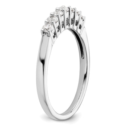 14K White Gold 7-Stone Real Diamond Band