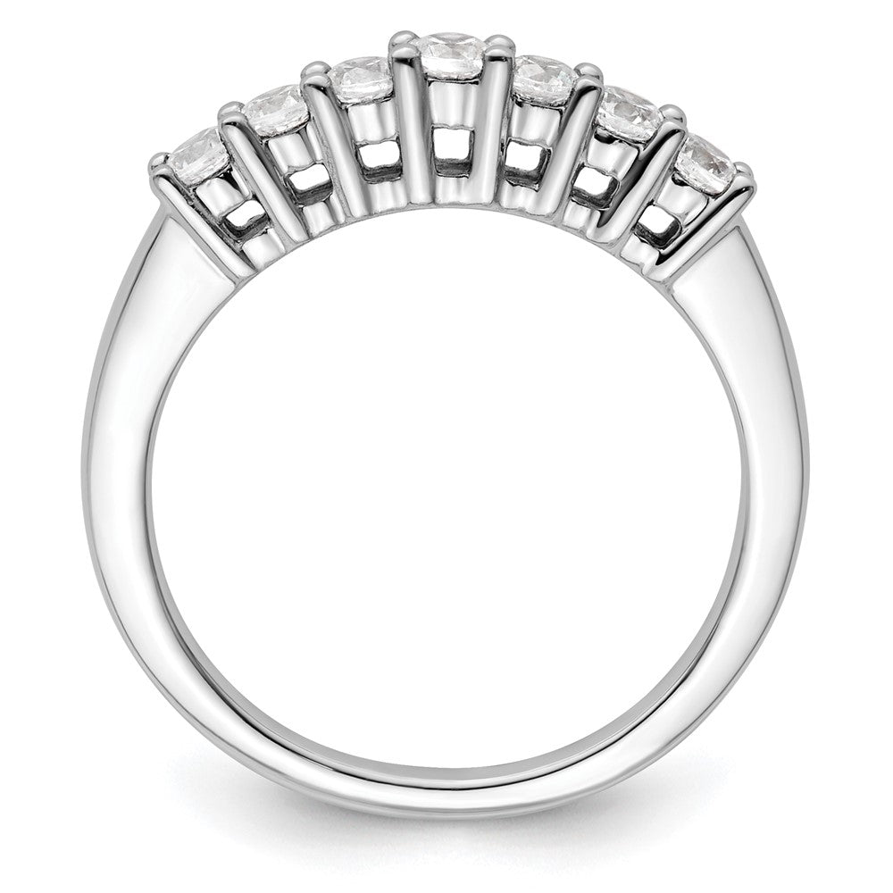 14K White Gold 7-Stone Real Diamond Band