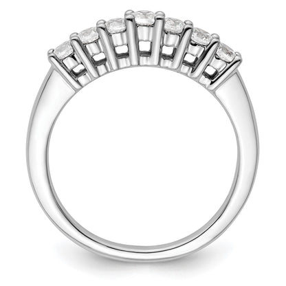 14K White Gold 7-Stone Real Diamond Band