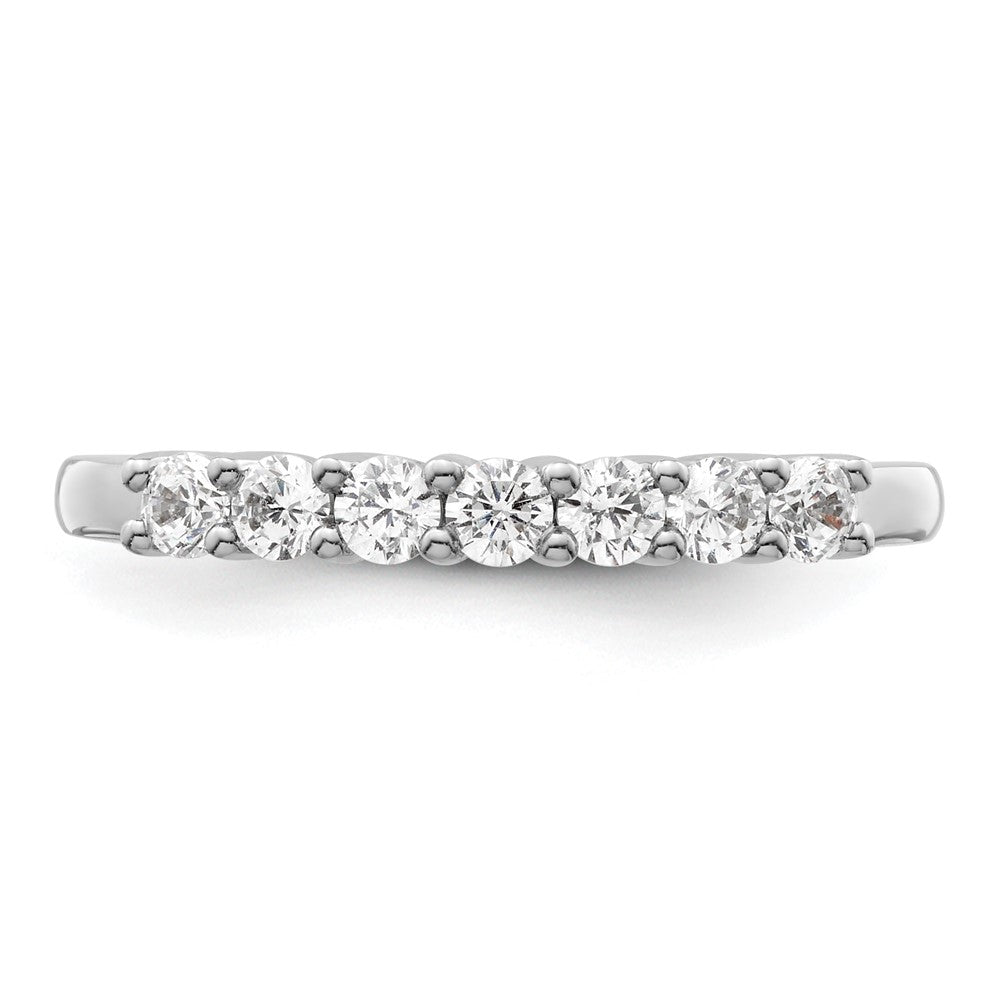 14K White Gold 7-Stone Real Diamond Band