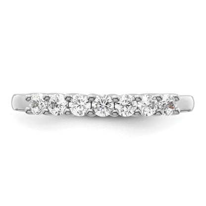14K White Gold 7-Stone Real Diamond Band