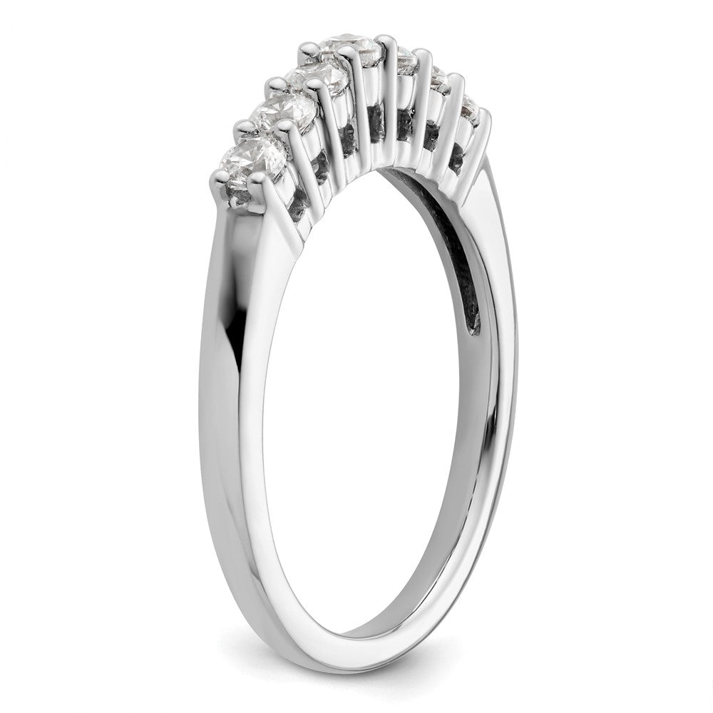 14K White Gold 7-Stone Real Diamond Band