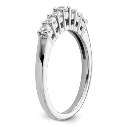 14K White Gold 7-Stone Real Diamond Band
