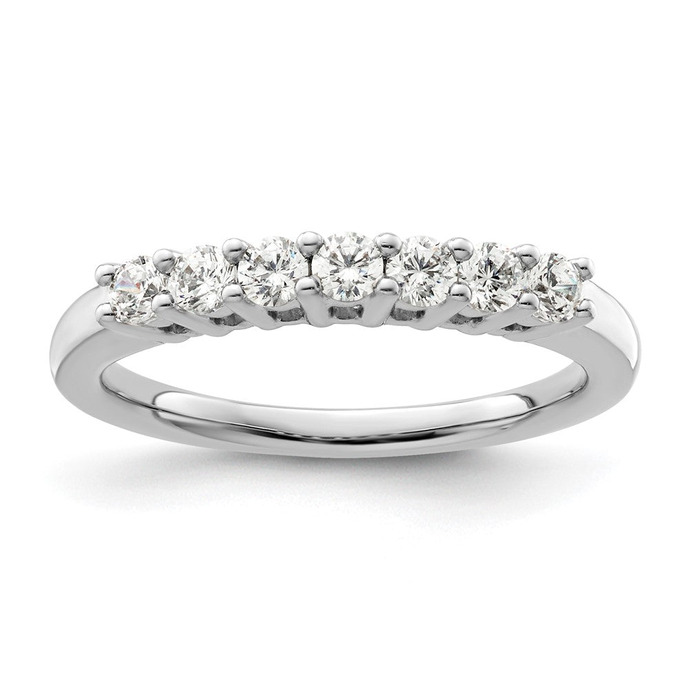 14K White Gold 7-Stone Real Diamond Band