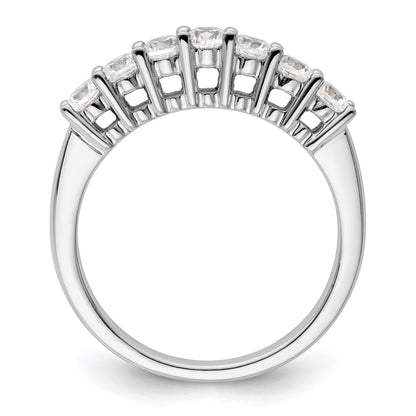 0.80ct. CZ Solid Real 14K White Gold 7-Stone Wedding Band Ring