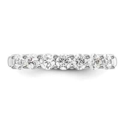 0.80ct. CZ Solid Real 14K White Gold 7-Stone Wedding Band Ring