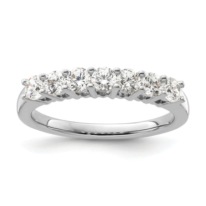 0.80ct. CZ Solid Real 14K White Gold 7-Stone Wedding Band Ring