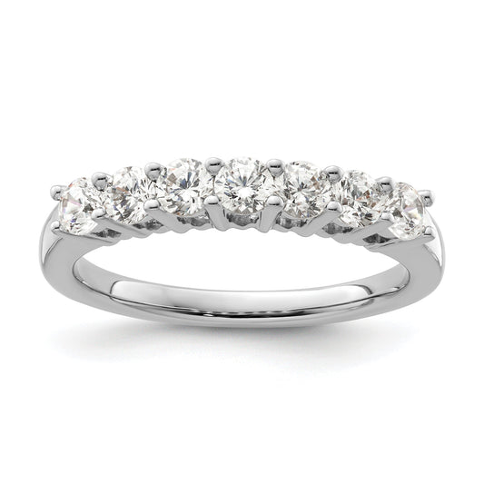 0.80ct. CZ Solid Real 14K White Gold 7-Stone Wedding Band Ring