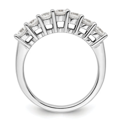 1.05ct. CZ Solid Real 14K White Gold 7-Stone Wedding Band Ring