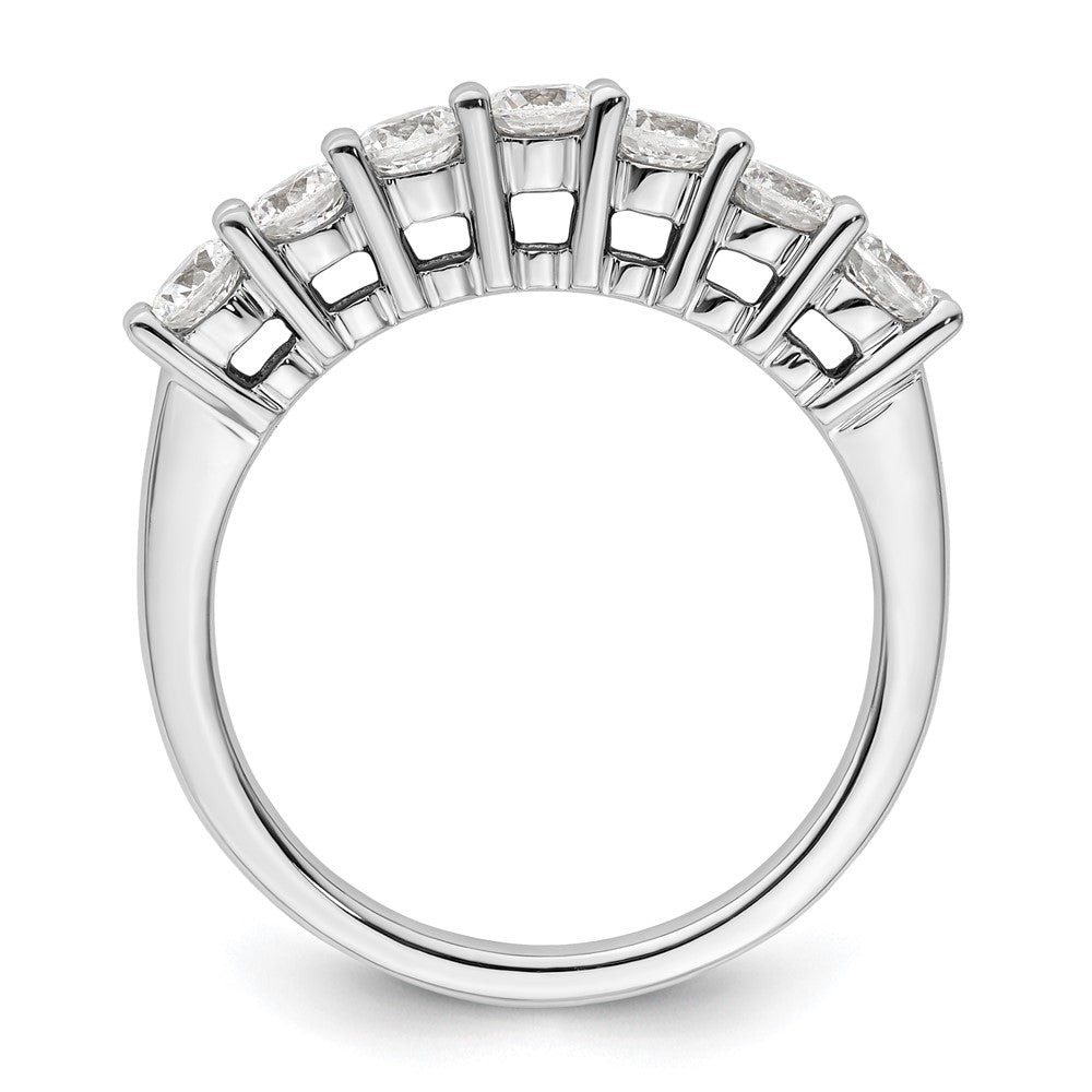 14K White Gold 7-Stone Real Diamond Band
