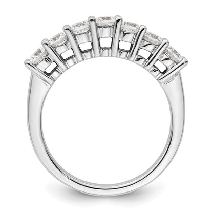 14K White Gold 7-Stone Real Diamond Band