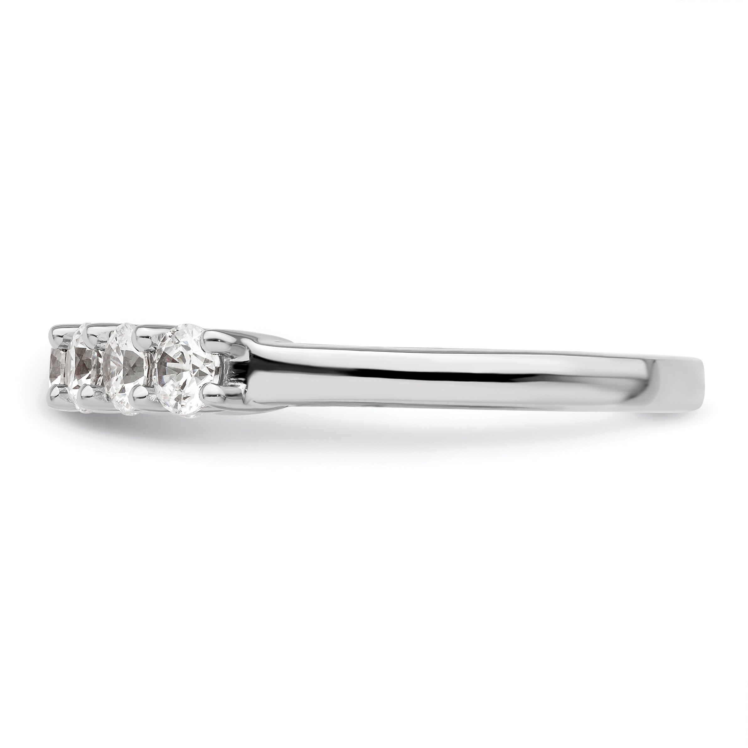 1.05ct. CZ Solid Real 14K White Gold 7-Stone Wedding Band Ring
