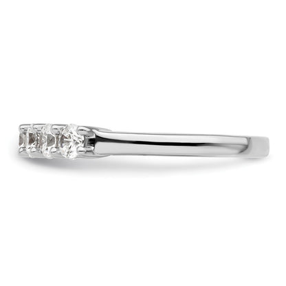 14K White Gold 7-Stone Real Diamond Band