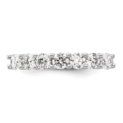 14K White Gold 7-Stone Real Diamond Band