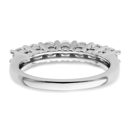 14K White Gold 7-Stone Real Diamond Band