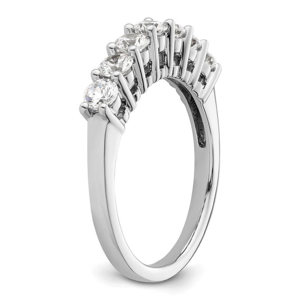 14K White Gold 7-Stone Real Diamond Band