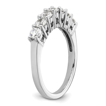 14K White Gold 7-Stone Real Diamond Band