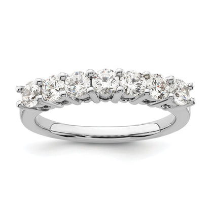 1.05ct. CZ Solid Real 14K White Gold 7-Stone Wedding Band Ring