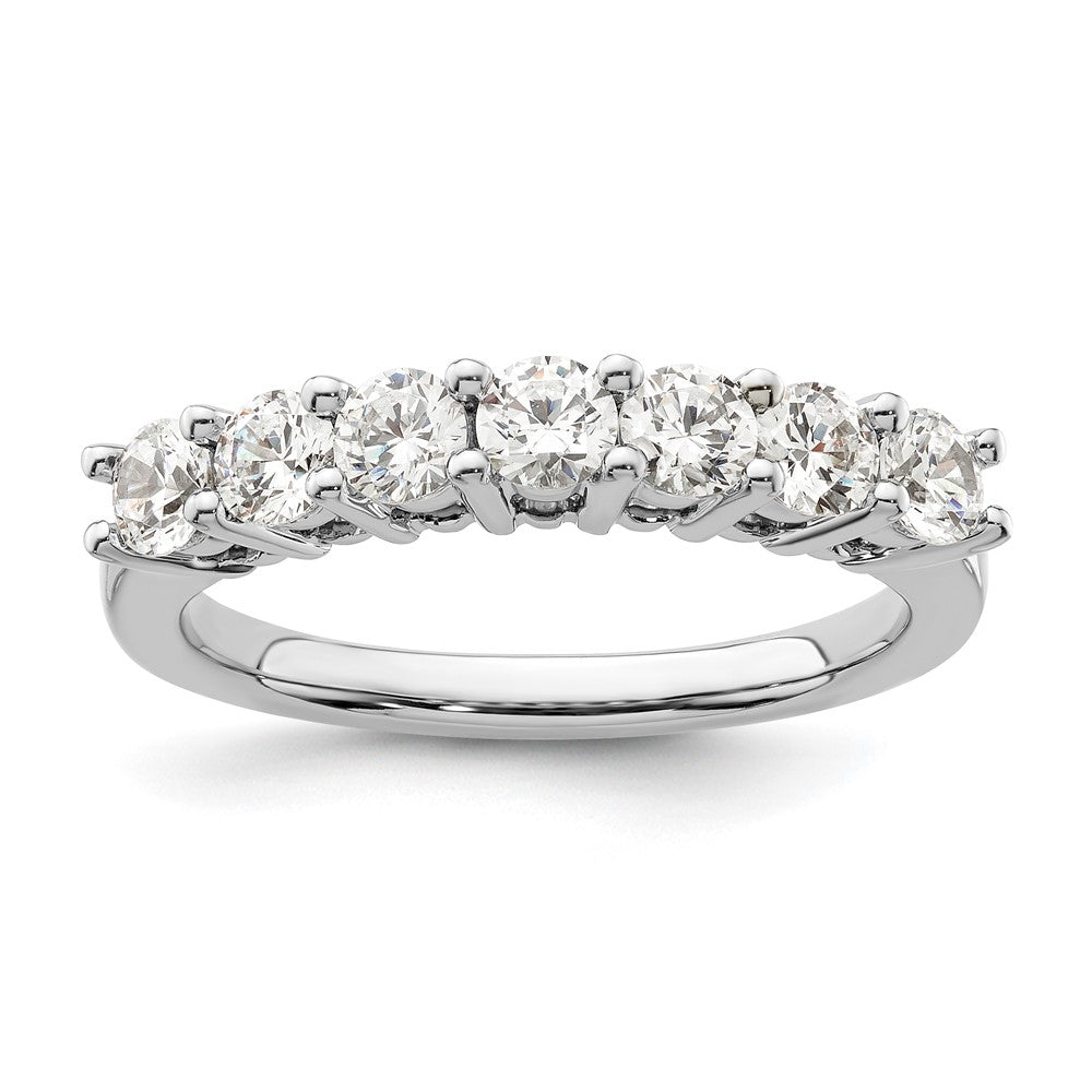 14K White Gold 7-Stone Real Diamond Band