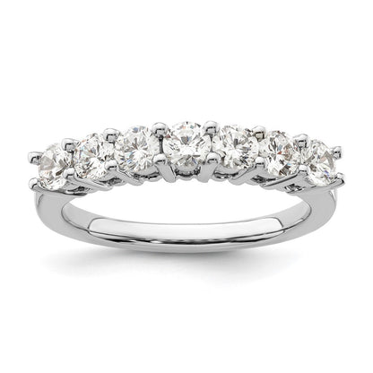 14K White Gold 7-Stone Real Diamond Band
