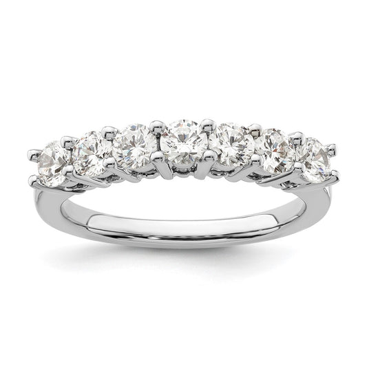 14K White Gold 7-Stone Real Diamond Band