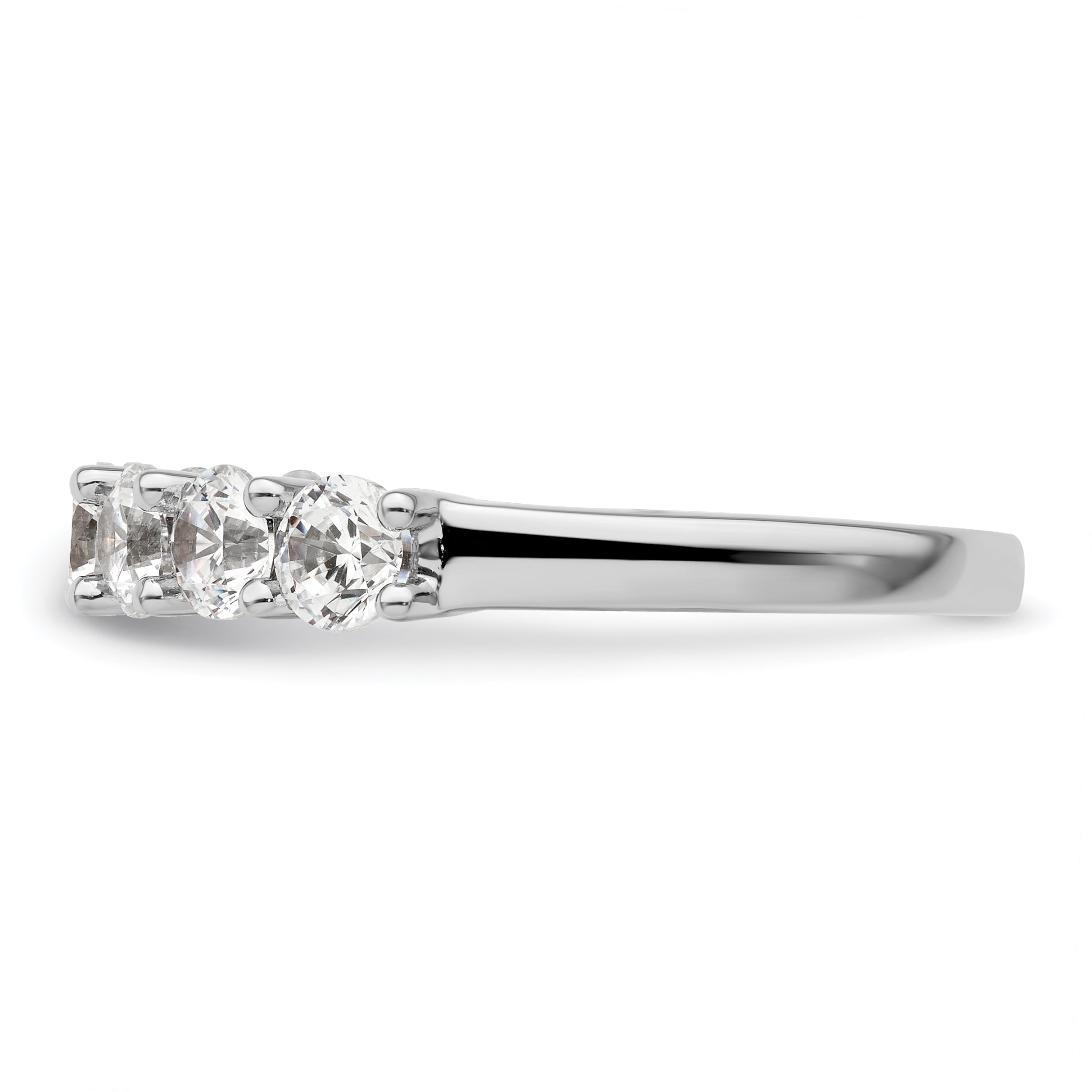 1.60ct. CZ Solid Real 14K White Gold 7-Stone Wedding Band Ring