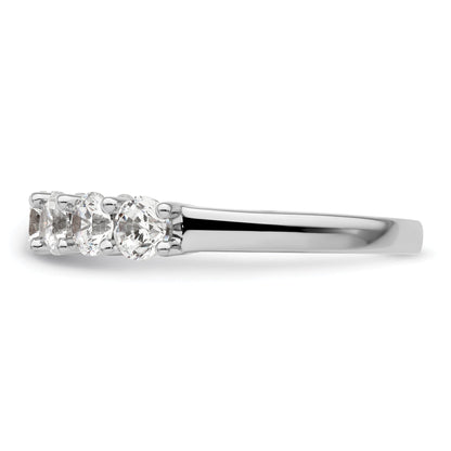 1.60ct. CZ Solid Real 14K White Gold 7-Stone Wedding Band Ring