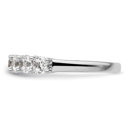 14K White Gold 7-Stone Real Diamond Band