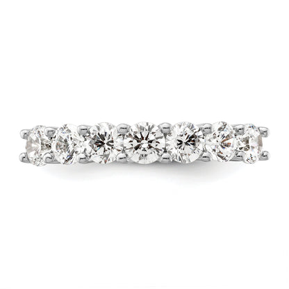1.60ct. CZ Solid Real 14K White Gold 7-Stone Wedding Band Ring