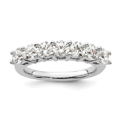 1.60ct. CZ Solid Real 14K White Gold 7-Stone Wedding Band Ring