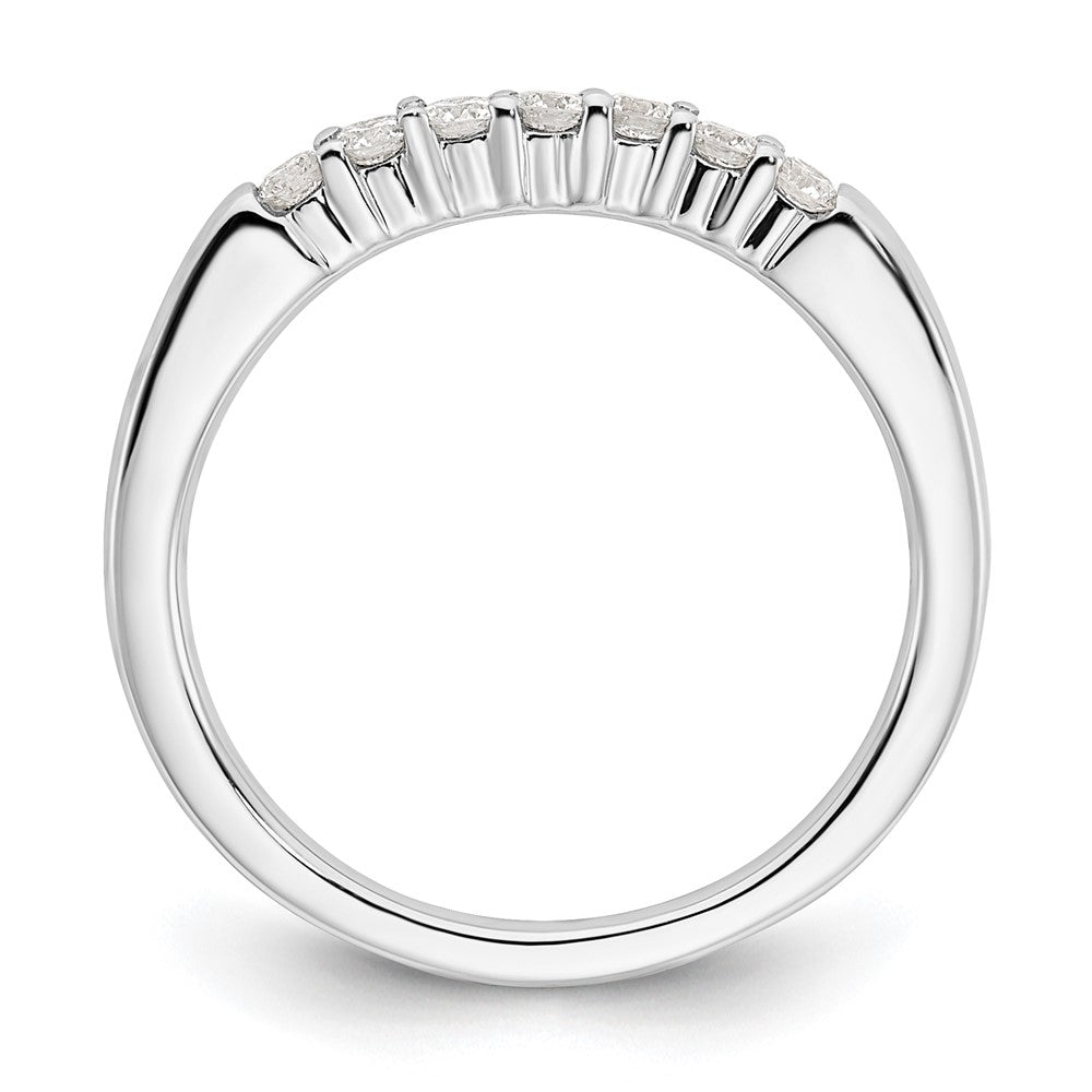 14K White Gold 7-Stone Real Diamond Band