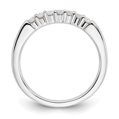 14K White Gold 7-Stone Real Diamond Band