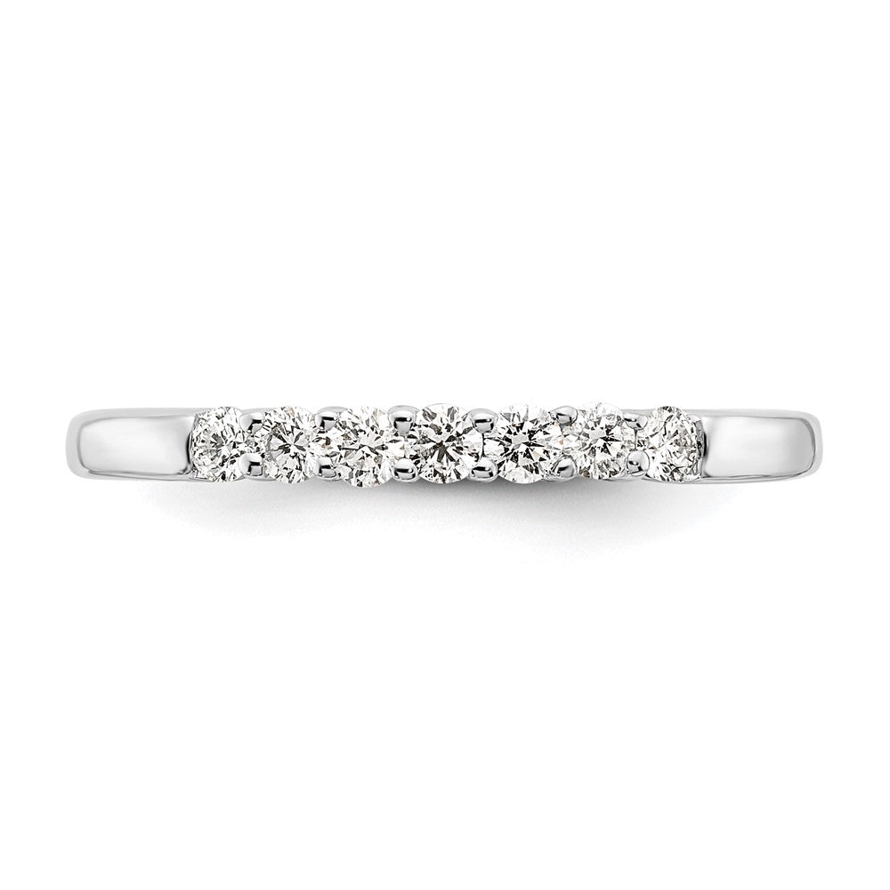 14K White Gold 7-Stone Real Diamond Band