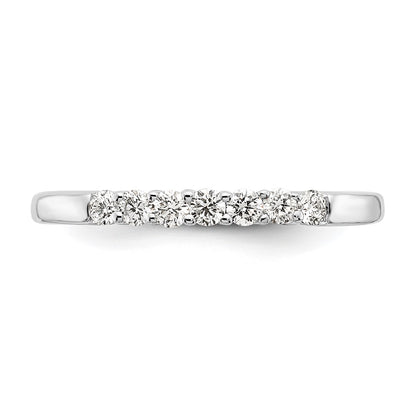14K White Gold 7-Stone Real Diamond Band