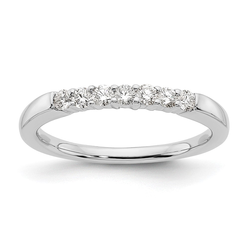 14K White Gold 7-Stone Real Diamond Band