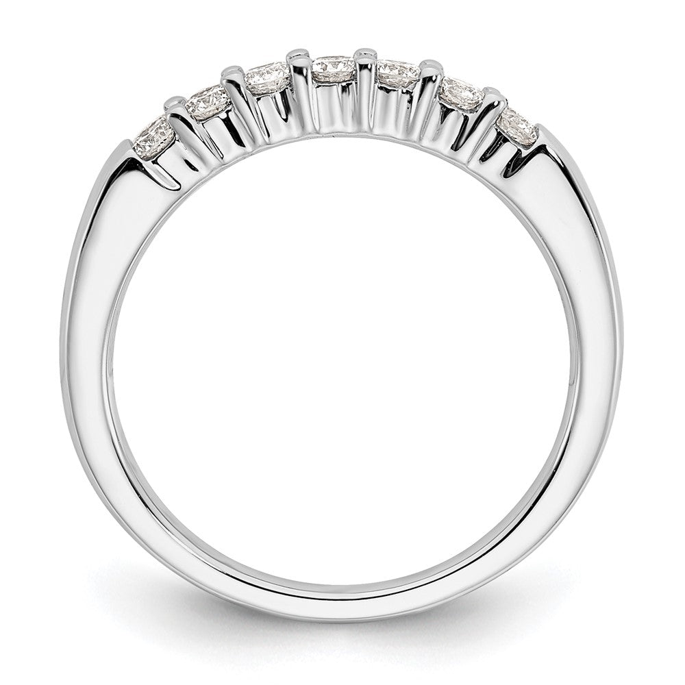 14K White Gold 7-Stone Real Diamond Band