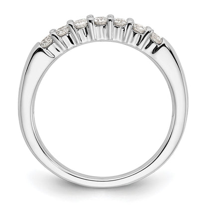 14K White Gold 7-Stone Real Diamond Band