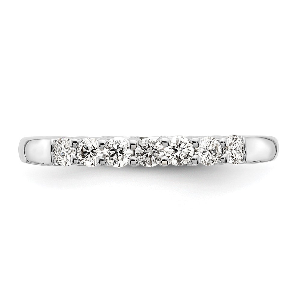 14K White Gold 7-Stone Real Diamond Band