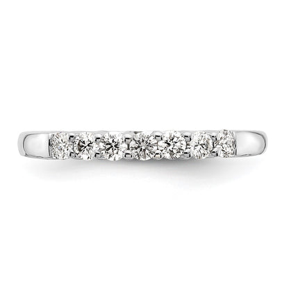 14K White Gold 7-Stone Real Diamond Band
