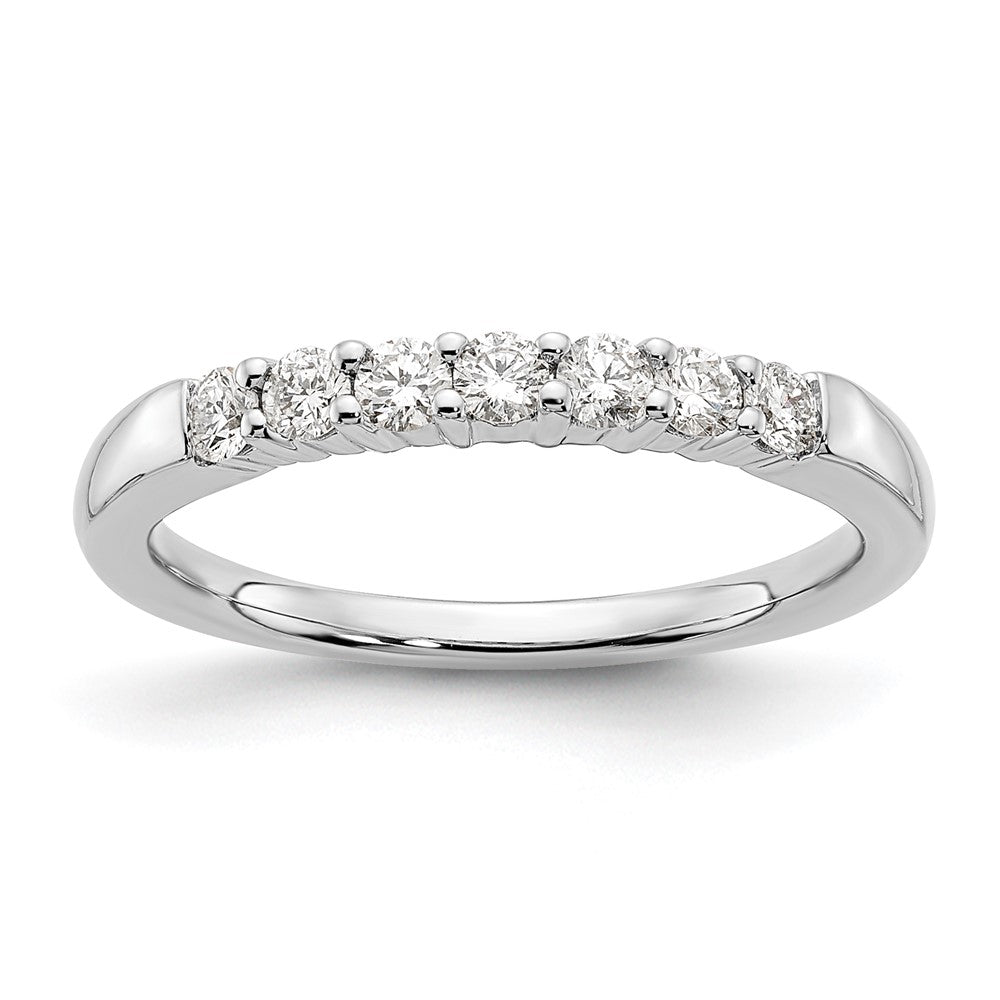 14K White Gold 7-Stone Real Diamond Band
