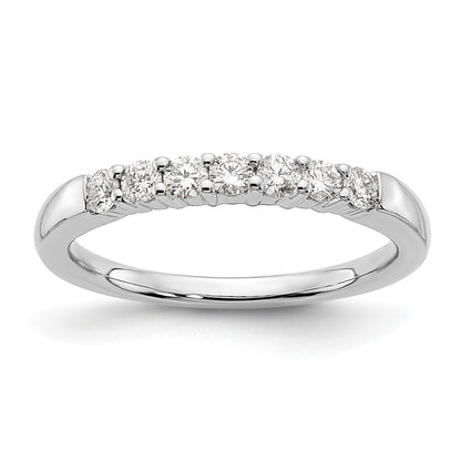14K White Gold 7-Stone Real Diamond Band