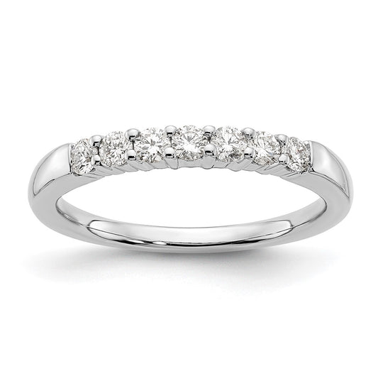 14K White Gold 7-Stone Real Diamond Band